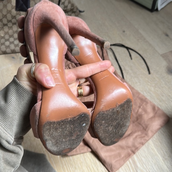 Alaïa Alaia Bombe High Heel Sandals in Pink Suede 38 - Picture 3 of 5